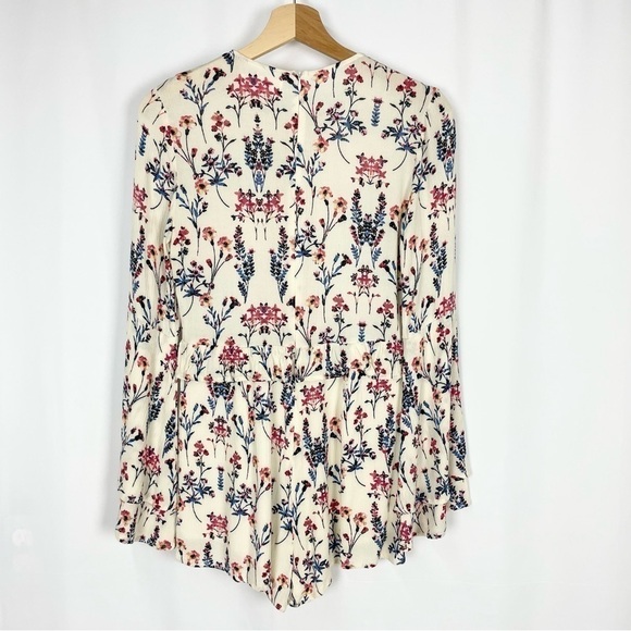 HONEY Punch BOHO Bell Sleeve Romper with Lace Panel, Size Small - Picture 2 of 7